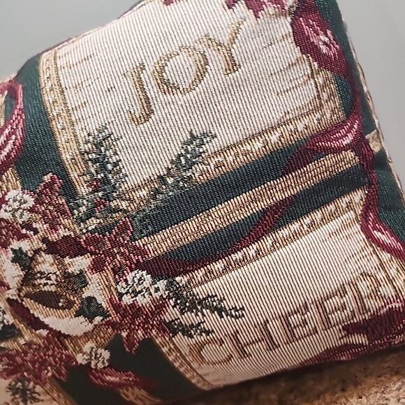Christmas Needlepoint Decorative Throw Pillow Peace Joy Noel Cheer 16"x11" - Picture 4 of 11